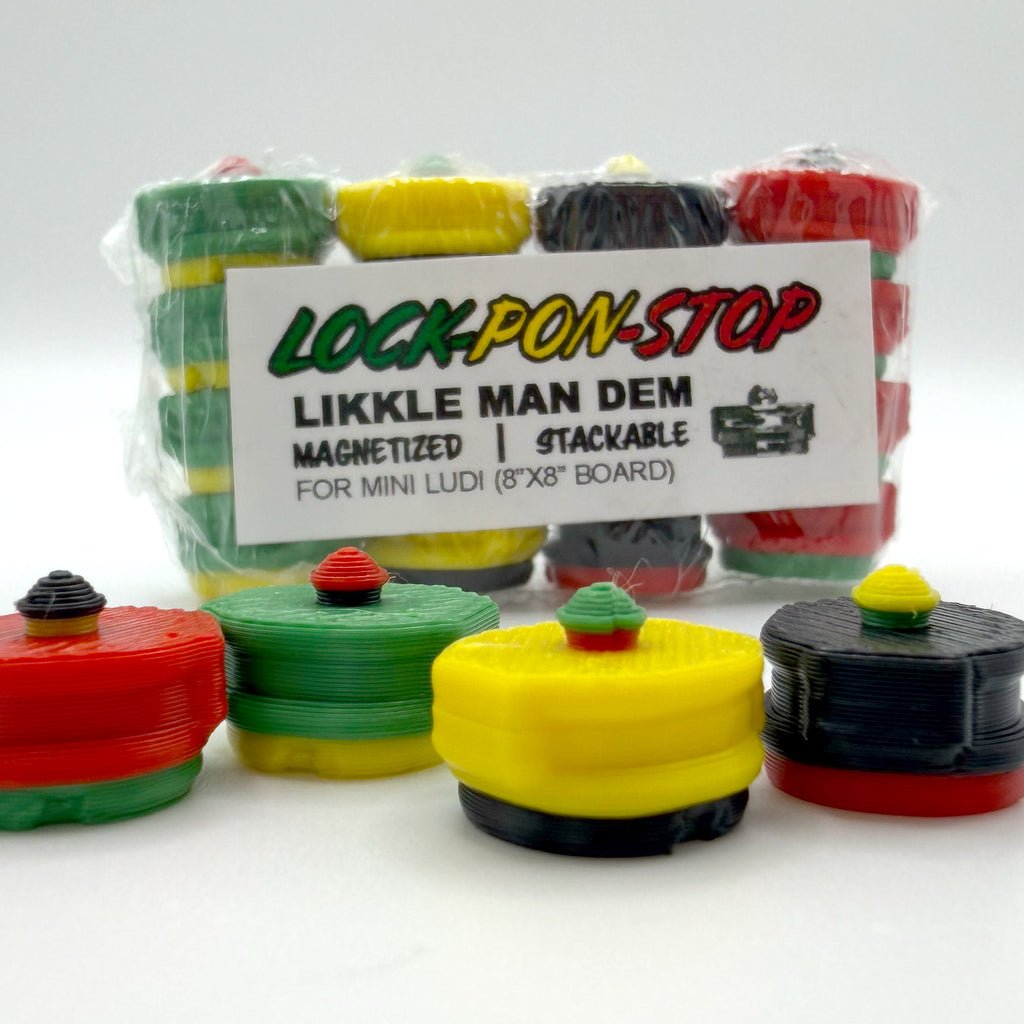 Lock Pon Stop "Likkle Man Dem" Magnetic Ludi Pieces (16-Pack)