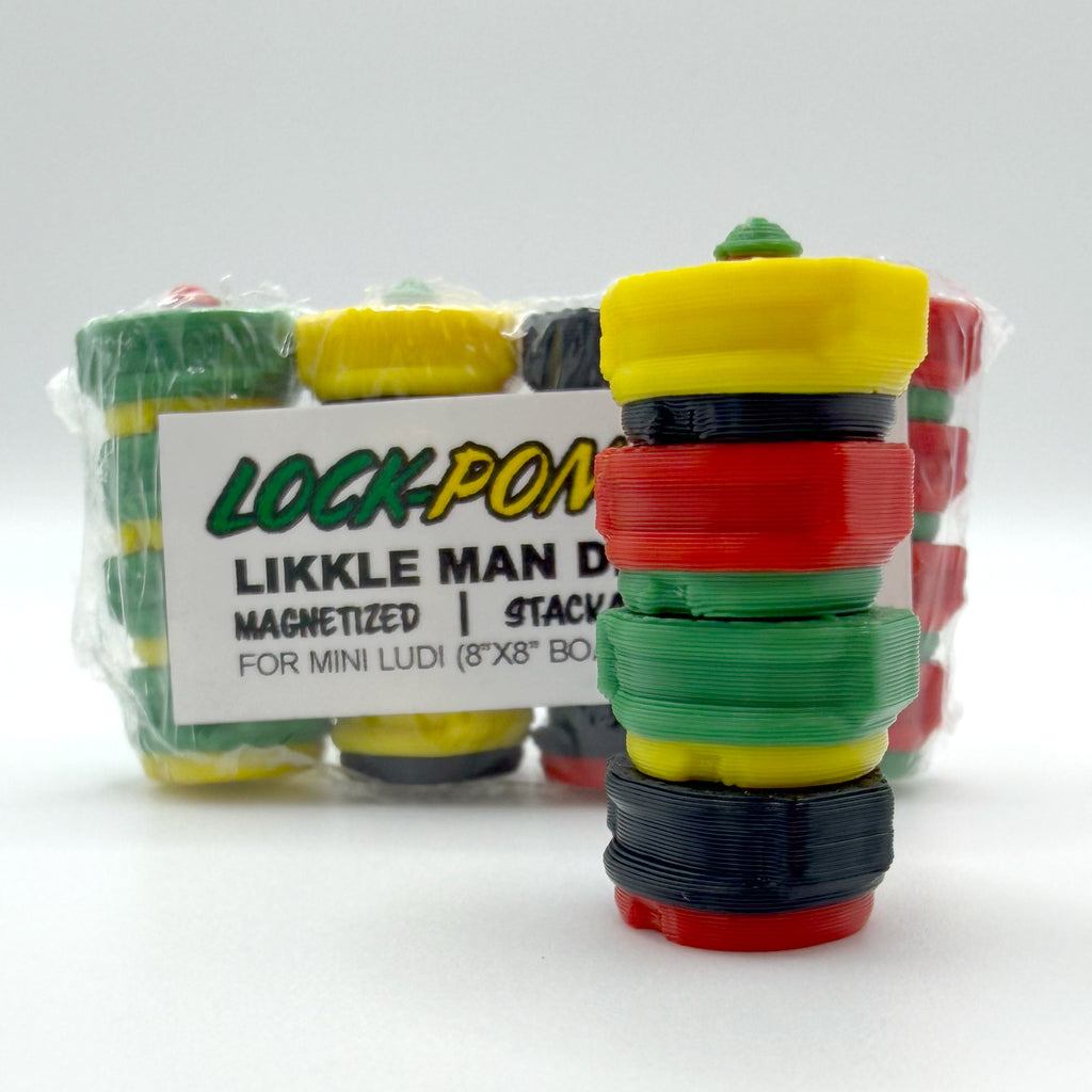 Lock Pon Stop "Likkle Man Dem" Magnetic Ludi Pieces (16-Pack)