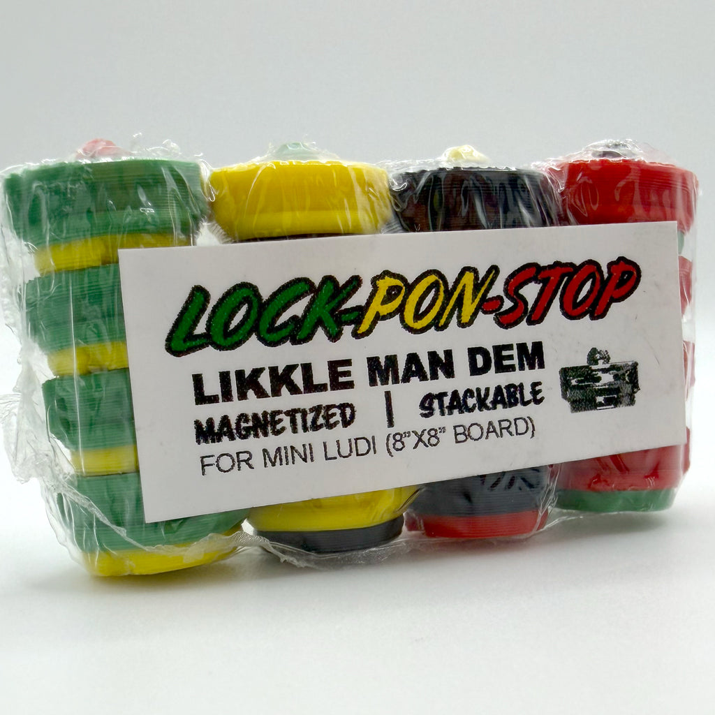 Lock Pon Stop "Likkle Man Dem" Magnetic Ludi Pieces (16-Pack)