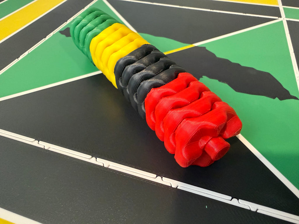 Complete set of magnetic stackable game pieces for a 24x24-inch modular Jamaican Ludi board, featuring four player colors with built-in magnets for secure gameplay, compact storage, and durable ASA construction.