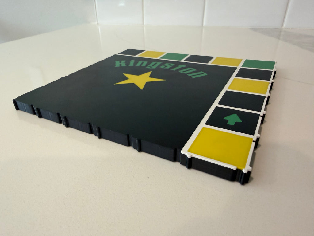 Kingston corner module for the Lock Pon Stop 24x24 Modular Magnetic Ludi Board, featuring a parish-inspired home base, precision snap-together connections, built-in magnetic alignment, and durable ASA construction for long-lasting play.