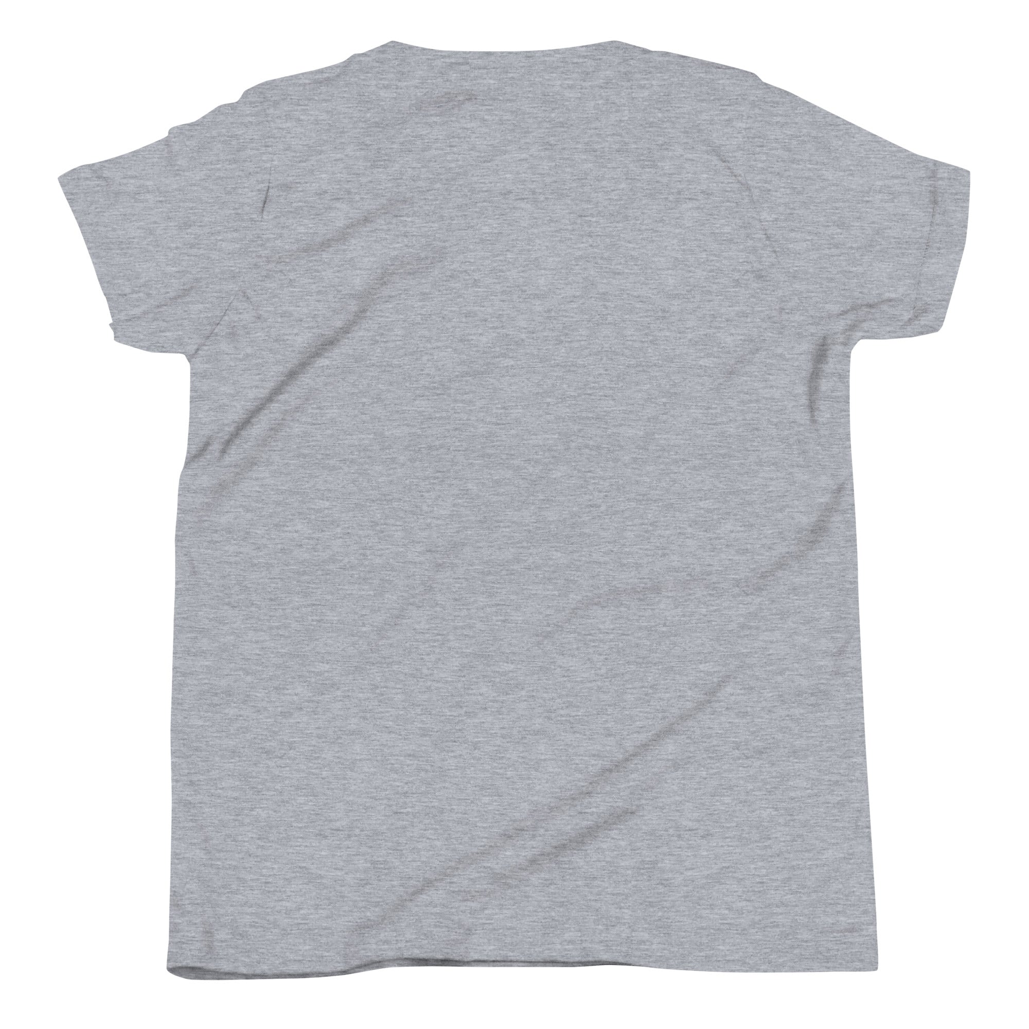 Back view of the athletic heather Boricua American youth T-shirt.
