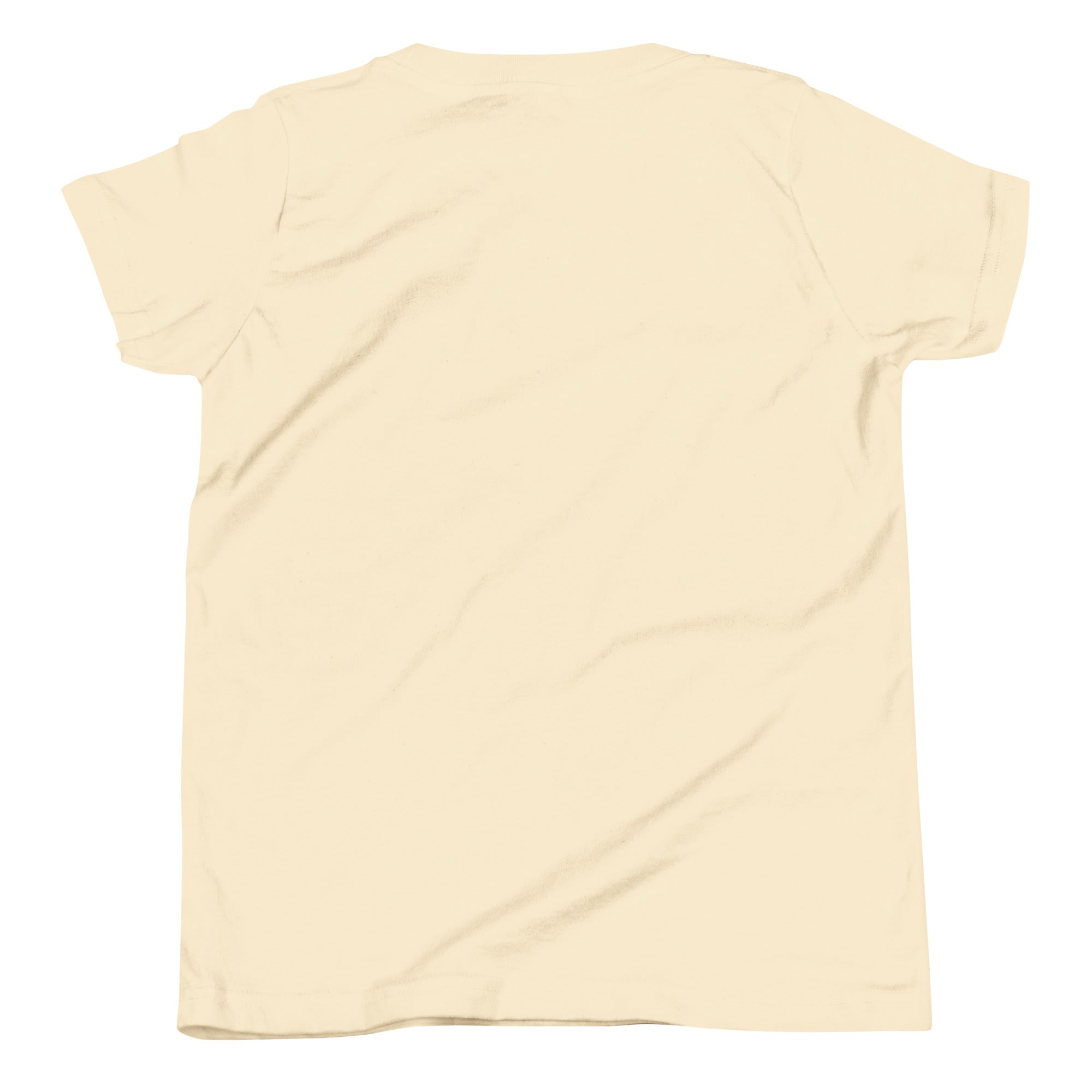 Back view of the natural Boricua American youth T-shirt.
